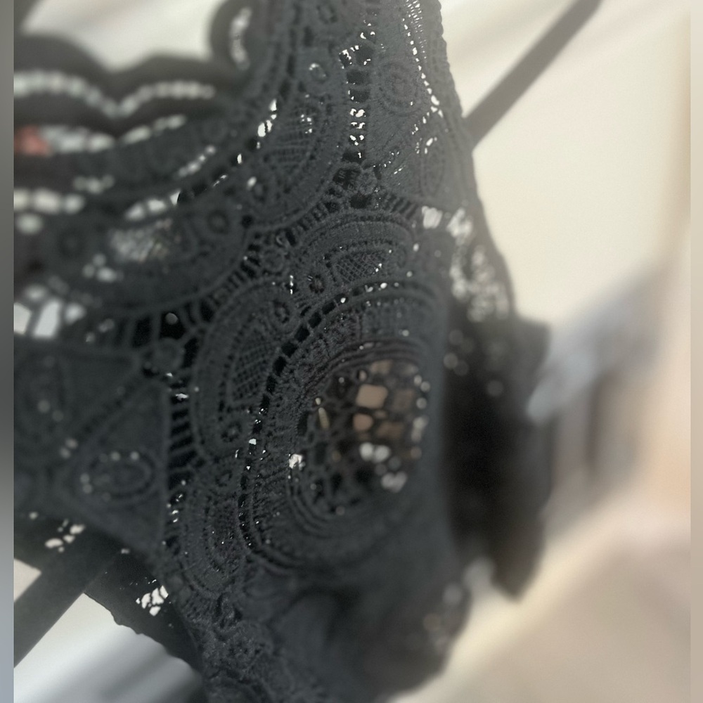 Embroidered black top